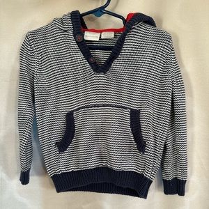 Koala kids Toddler Boy Hooded Blue Knit Sweater Thick Size 18-24 Months